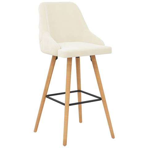 Sedie Da Bar 2 Pz Crema In Velluto - Foto 1