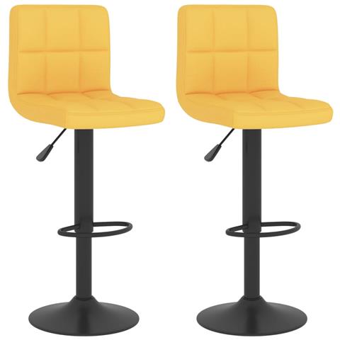 Sgabelli Da Bar 2 Pz Giallo Senape In Tessuto - Foto 1