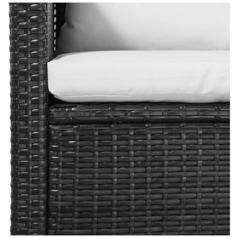 Set Divani Da Giardino 5 Pz Con Cuscini In Polyrattan Nero - Foto 8
