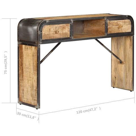 Credenza 120x30x75 Cm In Legno Massello Di Mango - Foto 8