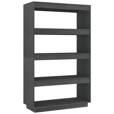 Libreria /divisorio Grigio 80x35x135 Cm Legno Massello Di Pino - Foto 1