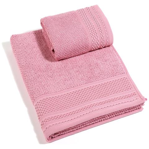 Asciugamano Con Ospite Spugnissima Gim In Cotone Colore Rosa Misura Cm 40x5560x100 - Foto 3