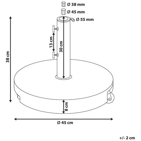 Base Per Ombrellone Cerzeto Grigio Rotonda 30 Kg - Foto 6