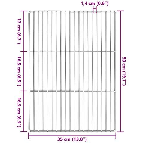 Griglia per BBQ  con Manici Rettangolare 50x35 cm Acciaio Inossidabile 304 - Foto 6
