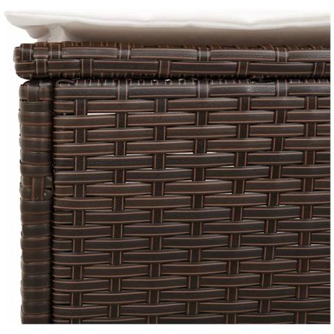 Lettino Prendisole con Cuscino Marrone in Polyrattan - Foto 9