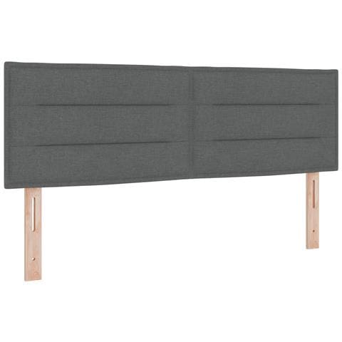 Testiera Design Linee Grigio Scuro 160 cm Tessuto - Foto 1