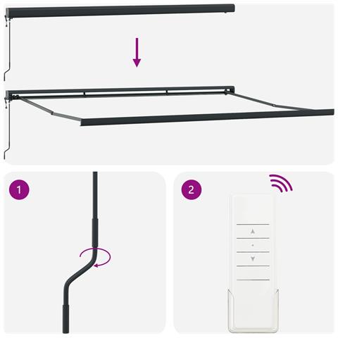 Tenda Retrattile Manuale  con LED Verde e Bianco 400x350 cm, Tessuto di Sostituzione per Tenda  per Telaio 4x3.5 m Verde e Bianco - Foto 9