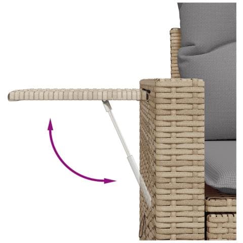 Set Divano da Giardino 9 pz con Cuscini Beige in Polyrattan - Foto 9