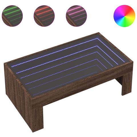 Tavolino da Salotto con LED Infinity Rovere Marrone 90x50x30 cm - Foto 1