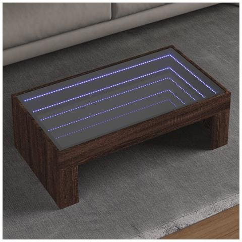 Tavolino da Salotto con LED Infinity Rovere Marrone 90x50x30 cm - Foto 2