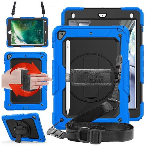 Custodia Per Ipad 9.7"" 2018/2017 Con Supporto E Tracolla Blu - Foto 1