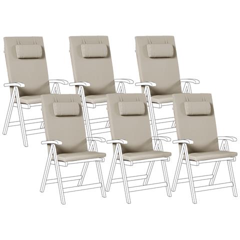 Set Di 6 Cuscini Schienale/seduta Java/amantea Premium 50 X 70 Cm Tortora - Foto 2