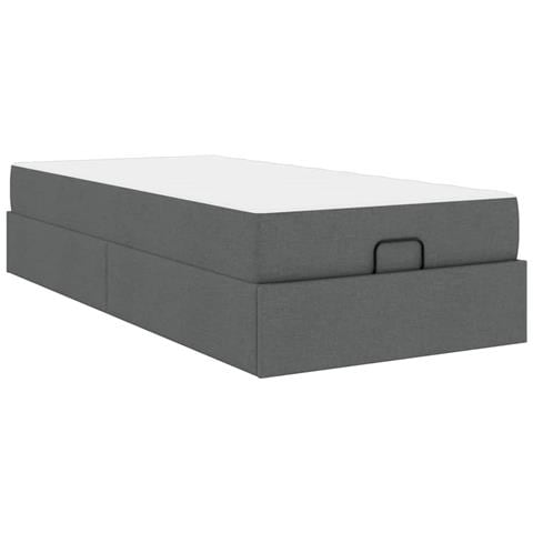 Struttura del letto Grigio scuro 90 x 200 cm Tessuto - Foto 1