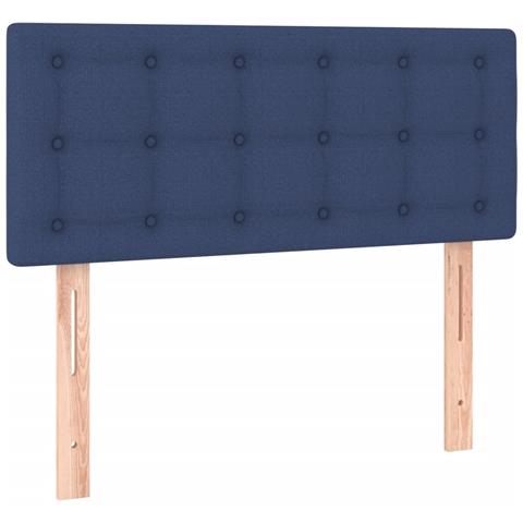 Letto a Molle con Materasso e LED Blu 120x190 cm in Tessuto - Foto 9