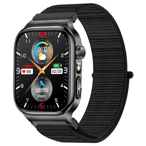 Smartwatch Ad Alta Risoluzione Da 2,04 Pollici Con Cinturino In Tessuto Nero, Realtek 8773ewe E Display Amoled - Foto 2