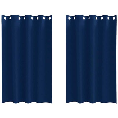 Tende con tende 2 pcs Blu scuro Poliestere - Foto 1