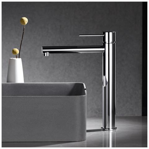 Imex Miscelatore Lavabo Alto Monocomando Cromato In Ottone E Zama Con Cartuccia Ceramica Ø25mm E Tubi Flessibili 3-8 Inclusi Serie Milos Modello Stick Imex-bdys045-3 - Foto 3