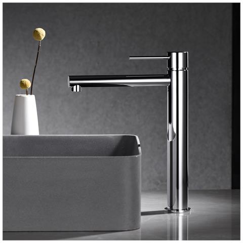 Imex Miscelatore Lavabo Alto Monocomando Cromato In Ottone E Zama Con Cartuccia Ceramica Ø25mm E Tubi Flessibili 3-8 Inclusi Serie Milos Modello Stick Imex-bdys045-3 - Foto 1