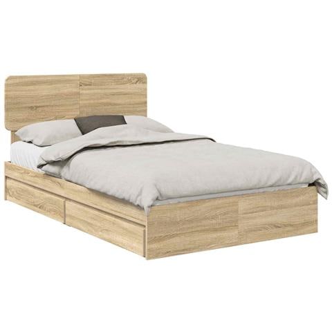 Letto con Contenitore con testiera Rovere Sonoma 120 x 200 cm - Foto 1