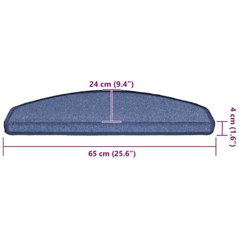 Tappetini per scale 20 pz 65x24x4 cm Blu Semicircolari Grandi - Foto 8
