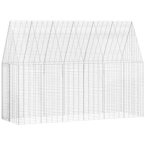 Gabbia per Conigli Argento 300 x 100 x 210 cm Acciaio zincato - Foto 1