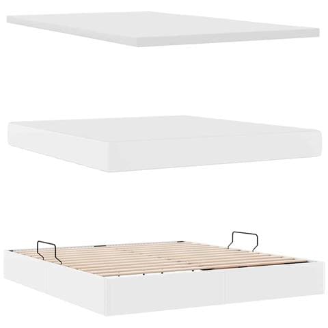 Letto con contenitore e LED con led Bianco Puro 160 x 200 cm - Foto 9