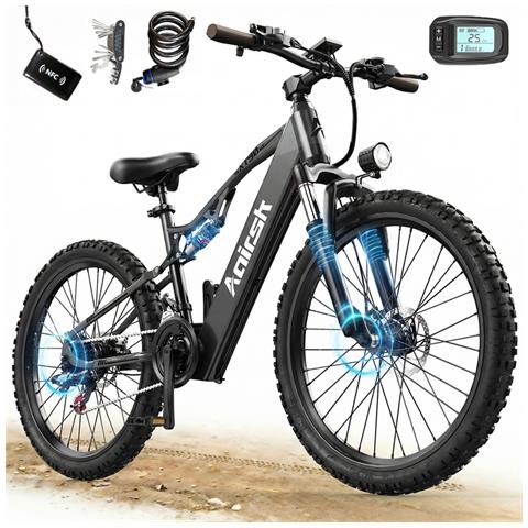 Bicicletta Elettrica 26 Pollici E-bike Shimano 21 Velocità Batteria 48v20ah 250w Autononomia 50-80km Con Ripiani Xt90 - Foto 1