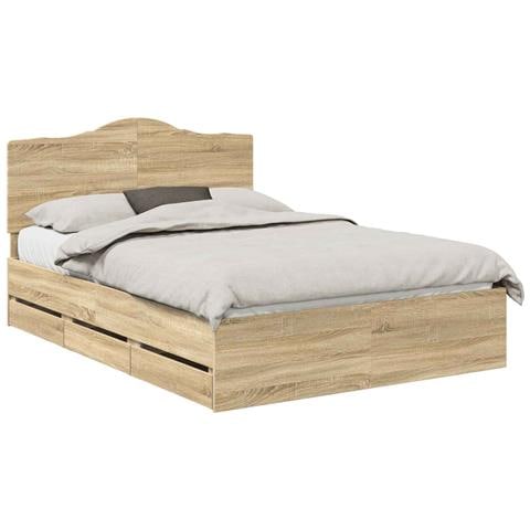 Struttura del letto con cassetto Rovere Sonoma 140 x 190 cm - Foto 1