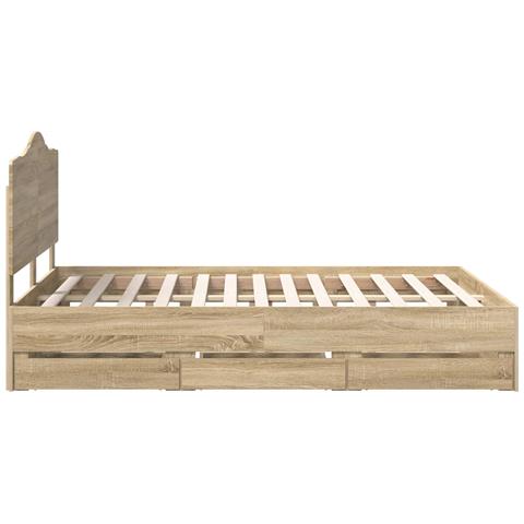 Struttura del letto con cassetto Rovere Sonoma 140 x 190 cm - Foto 9