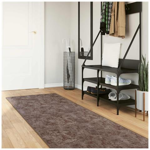 Runner Tappeto MARSA Grigio 250 x 100 cm Poliestere e PVC - Foto 2