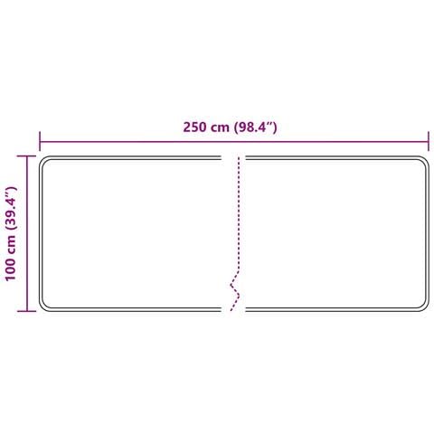 Runner Tappeto MARSA Grigio 250 x 100 cm Poliestere e PVC - Foto 7