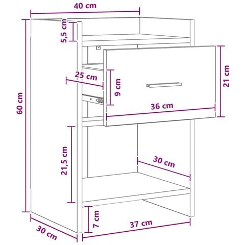 Comodini Bianco 40 x 30 x 60 cm Legno ingegnerizzato - Foto 8