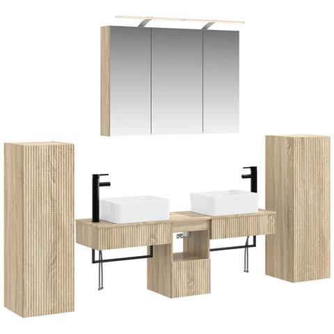 Set di mobili per il bagno 6 pcs Rovere Sonoma - Foto 1