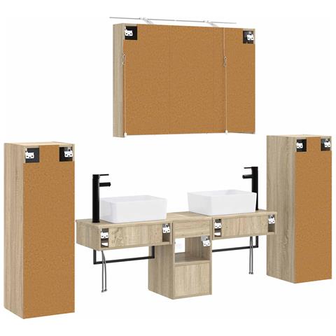 Set di mobili per il bagno 6 pcs Rovere Sonoma - Foto 9