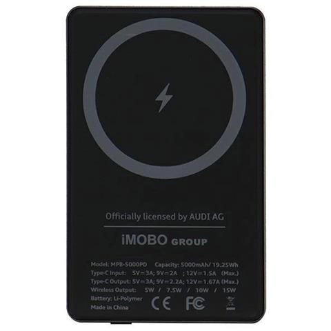 Powerbank Audi Grande Logo Magsafe Induzione 15 W 5000 Mah - Grigio - Foto 2