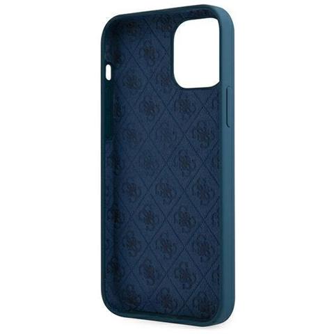 Guess Guhcp12llslmgbl Custodia Per Iphone 12 Pro Max 6,7 Blu /blu Con Logo Metallico Script - Foto 3