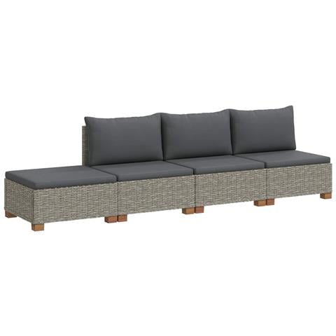 4 pz Set Lounge in Rattan con Cuscini GENDT Rattan naturale - Foto 1