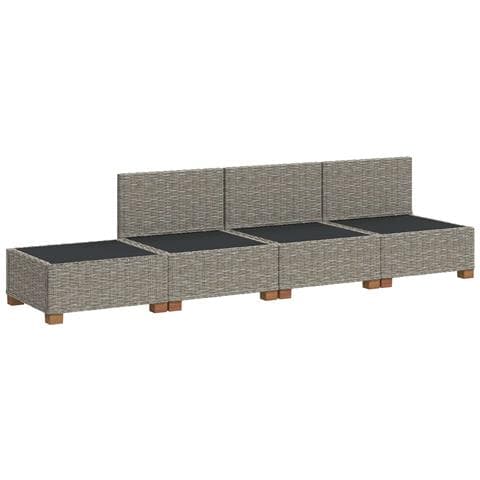 4 pz Set Lounge in Rattan con Cuscini GENDT Rattan naturale - Foto 10