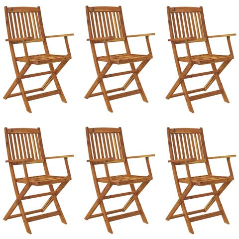 Set Da Pranzo Per Esterni 7 Pz In Legno Massello Di Acacia - Foto 8