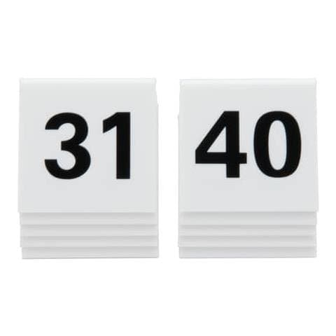 Segnaposto In Acrilico Rigido Numeri Da 31 A 40 Bianco Set Da 10 Pezzi - Tn-31-40-wt - Foto 1
