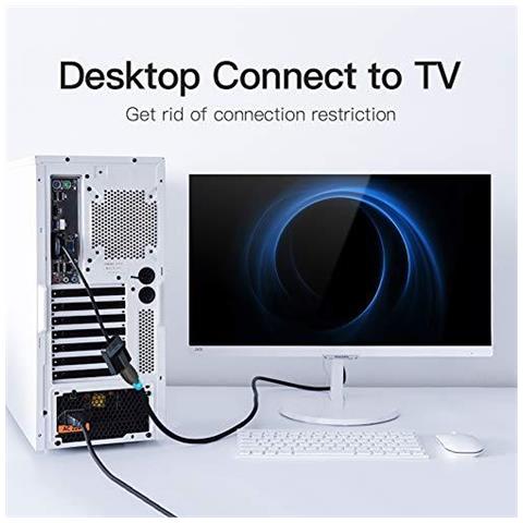 Vent Vga Al Convertitore Di Hdmi Dsub Hdmi Video Audio Cable 1080p Vga Adattatore Hdmi Per Il Pc Portatile Per Monitor Hdtv Proiettore Computer Da Analogico A Digitale Via Cavo (abs Shell) - Foto 4