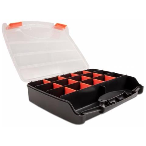 18418 Scatola Di Conservazione Armadietto Portaoggetti Rettangolare Plastica Nero, Arancione - Foto 1