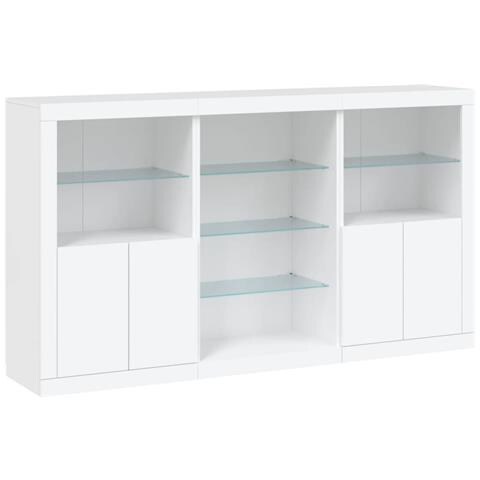 Credenza Con Luci Led Bianca 181,5x37x100 Cm - Foto 3