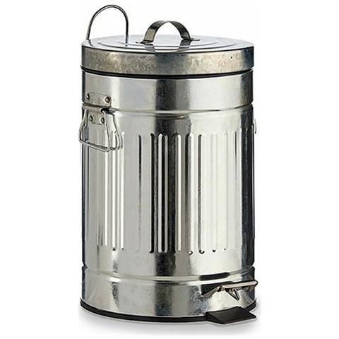 Cestino A Pedale Argentato Acciaio 7 L (6 Unità) - Foto 2