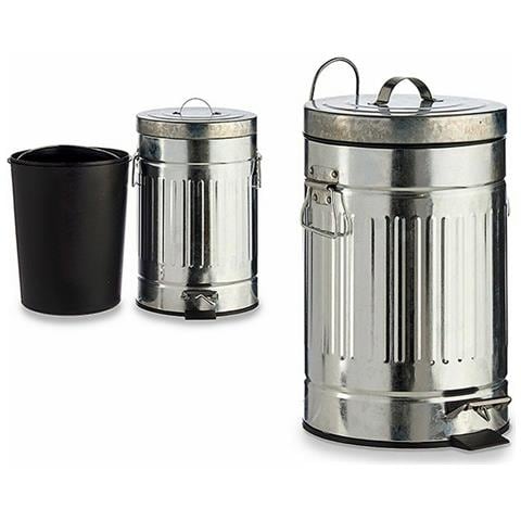 Cestino A Pedale Argentato Acciaio 7 L (6 Unità) - Foto 3