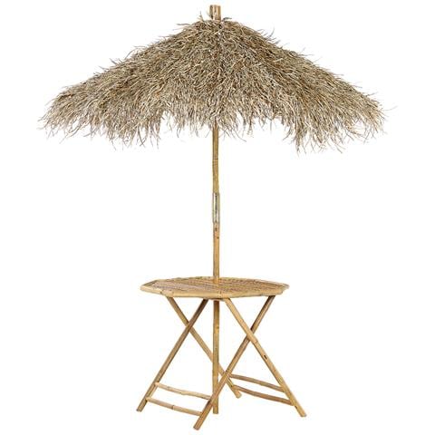 Tavolino Bistrot Molise 85 Cm 85 Cm Legno Di Bambù Marrone Chiaro - Foto 2