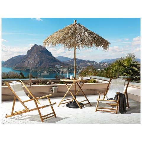 Tavolino Bistrot Molise 85 Cm 85 Cm Legno Di Bambù Marrone Chiaro - Foto 1
