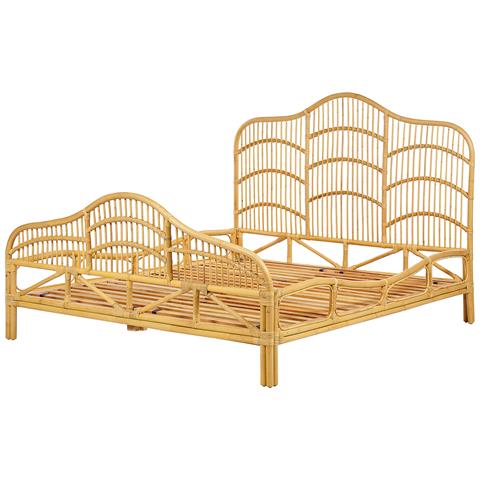 Letto Matrimoniale Rattan Color Legno Chiaro 160 X 200 Cm Domeyrot - Foto 8