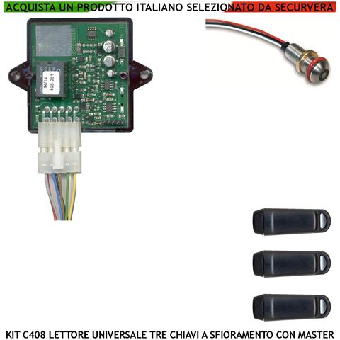 Chiave Elettronica Sfioramento Kit Elaboratore C408 Lettore Da Pannello 3 Chiavi Programmabili Codice Di Sicurezza 64 - Foto 1