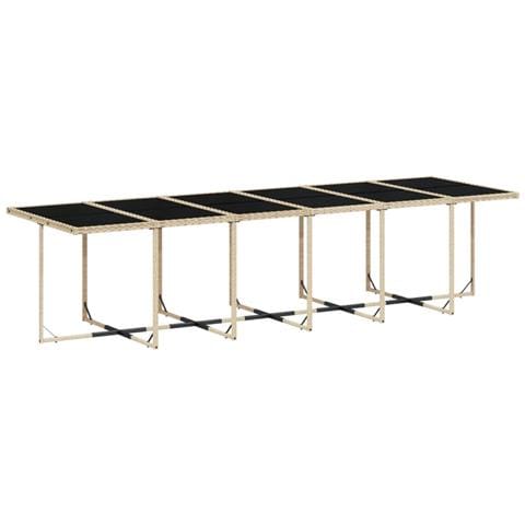 Set Pranzo Da Giardino 17 Pz Con Cuscini Beige Misto Polyrattan - Foto 2